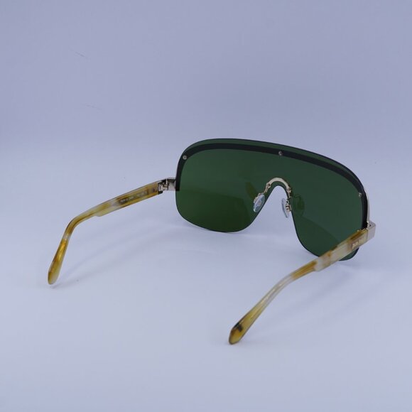 Palm Angels PERI10I KING 2455 Sunglasses Havana Gold Shield Frame, Green Lenses - Picture 10 of 11